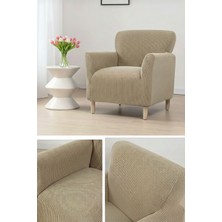 KUTLALE Likralı Pitikare Desen Tek Kişilik (1 Adet) Koltuk Örtüsü, Streç, Esnek, Lastikli, Koltuk Kılıfı