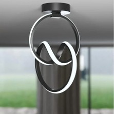 Emily Siyah Tekli Plafonyer LED Beyaz Ultra Ledli Salon Mutfak Oda Hol Ledli Avize Siyah