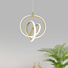 Emily Eskitme Tekli Sarkıt LED Beyaz Işık Ultra Ledli Salon Mutfak Oda Hol Ledli Avize Gold