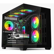 Gametech Large 7X120MM Rgb Fanlı Kumandalı Akvaryum Kasa Siyah
