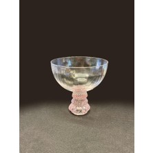 Roy King Pembe Ayaklı Kristal Cam 6'lı Kup/kase