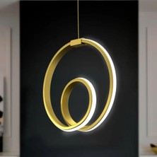 Orjin Eskitme Tekli Sarkıt LED Günışığı Ultra Ledli Salon Mutfak Oda Hol Ledli Avize Gold