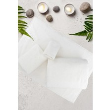 Eze Home Pamuk 4 Parça Banyo Havlu Seti - Eponj Krem