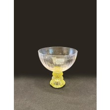 Roy King Sarı Ayaklı Kristal Cam Tekli Kup/kase