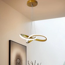 Bonna Modern Tekli Eskitme Sarkıt LED Beyaz Işık Power Ledli Salon Mutfak Oda Hol Ledli Avize Gold