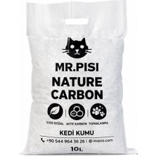 🐾 Mr.pısı Nature Carbon Aktif Karbonlu Topaklanan Bentonit Kedi Kumu 10L