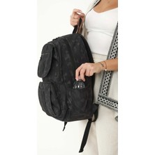Gp Gues Polo Unisex Suya Dayanıklı Krinkıl Kumaş Çok Gözlü Laptop Okul ve Seyahat Sırt Çantası