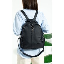 Just Polo Kadın Siyah Çok Bölmeli Sırt Çantası