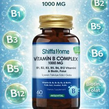 Çare Burada B Complex Kapsül 1000 Mg 60 Kapsül (Biotin, Folat, Kolin, Vitamin B1, B2, B3, B5, B6, B12)