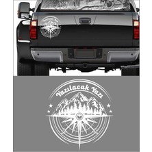 Sticker Usta Kişiye Özel Pusula Dağ Orman Sticker - Araba Oto Motosiklet Karavan Cam Sticker - 00081