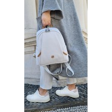 Just Polo Kadın Beyaz 9 Bölmeli Orta Boy Sırt Çantası JP4040TM Beyaz Ebat 33X28 cm