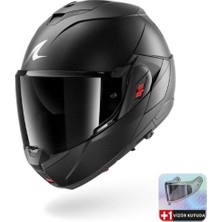 Shark Oxo Dark Shadow Mat Çene Açılır Motosiklet Kaskı