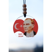 Özgürce Türk Bayrağı ve Atatürk Portresi Dikiz Aynası Süsü, Şık ve Özel Tasarım