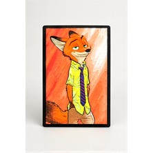 Saes Labs Zootopia Nick Wilde (Tilki) Dekoratif 3D Mini Tablo | Magnetli & Bantlı