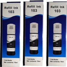 Melsan For Epson L3252 Meta Uyumlu Siyah Muadil Mürekkep 3X70 ml (Toplam 210 Ml)