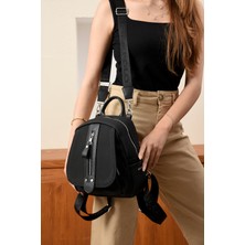 Polo Of Colors Just Polo Kadın Küçük Boy Sırt Çantası Siyah Geri Dönüştürülmüş Malzeme ile Günlük Kullanım