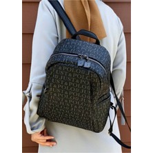 Just Polo Kadın Siyah Sırt Çantası ve Ayarlanabilir Uzun Askılı Omuz Çantası Paraşut Kumaş