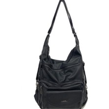 Mega Çanta Kadın Siyah Kol Ce Sırt Çantası