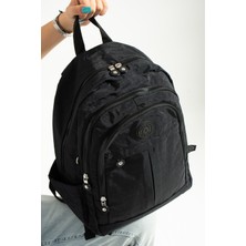 Mega Çanta Mega Büyük Boy Okul Çantası Çok Bölmeli Açık Siyah Renk Unisex Okul Çantası