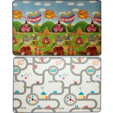 Bebebao Alfabeli Çiftlik Macerası ile Alfabe & Sayı Yol Macerası Oyun Matı 200X140X1 cm