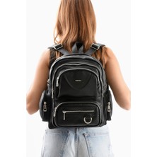 Mega Polo Lizbon Deri Çok Bölmeli Kadın Sırt Çantası
