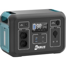 Orbus 1200W Taşınabilir Güç Kaynağı | 1132WH Kapasiteli Güç Istasyonu
