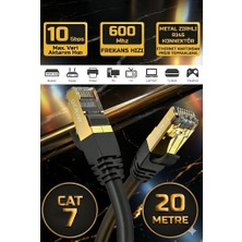 Derwell 20 Metre 20MT Yeni Nesil Cat7 UTP8C8P Ultra Hızlı Ethernet Kablosu Yüksek Hızlı Gigabit Destekli Internet Kablosu