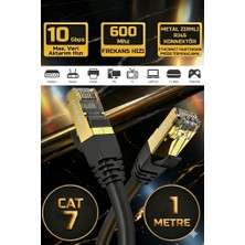 Derwell 1 Metre 1mt Yeni Nesil Cat7 UTP8C8P Ultra Hızlı Ethernet Kablosu Yüksek Hızlı Gigabit Destekli Internet Kablosu