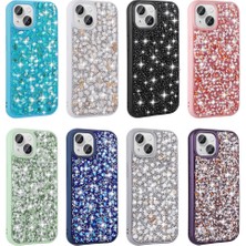 Gns Store Apple iPhone 15 Kılıf Parlak Taşlı Tasarım Gnst Linea Kapak-Lacivert