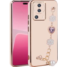 Gns Store Xiaomi Mi 13 Lite Kılıf El Tutamaçlı Kamera Korumalı Gnst Taka Silikon Kapak-Pembe