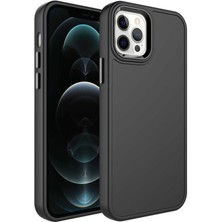 Gns Store Apple iPhone 13 Pro Kılıf Metal Çerçeve ve Buton Tasarımlı Sert Gnst Botox Kapak-Siyah