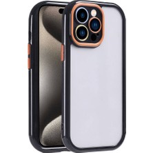 Gns Store Apple iPhone 15 Pro Max Kılıf Kamera Korumalı Renkli Kenar ve Çerçeve Tasarımlı Gnst Vitamin Kapak-Siyah