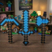 Minecraft Kılıç-Kazma-Balta 17 cm Üçlü Elmas Set / Minecraft Üçlü Oyuncak