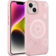 Apple iPhone 14 Plus Kılıf Gnst Wireless Şarj Özellikli Desenli Hot Kapak-Rose Gold