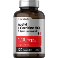 Horbaach Acetyl L-Carnitine Hcl & Alpha Lipoic Acid 1200MG Per Serving 120 Capsules