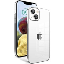 Gns Store Apple iPhone 14 Kılıf Kamera Korumalı Renkli Çerçeveli Gnst Garaj Kapak-Gümüş