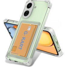 Gns Store Xiaomi Poco C65 Kılıf Airbag Tasarımlı Şeffaf Kartlıklı Gnst G-Kart Kapak-Renksiz