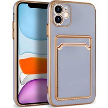 Apple iPhone 12 Kılıf Gnst Bark Kartlıklı Kapak-Lila