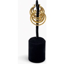 Pangu Altın Renk Katmanlı Halka Çelik Küpe