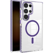 Gns Store Galaxy S24 Ultra Kılıf Magsafe Şarj Özellikli Airbagli Takılabilir Askı Aparatlı Gnst Nana Kapak-Mor