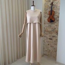 Mersha Collection Mersha 4 Mevsim Sıfır Kol Elbise - Lohusa Anne Elbisesi