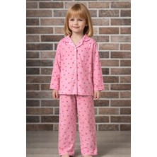 Yiğit Butik Desenli Dügmeli Kız Çocuk Pijama Takımı