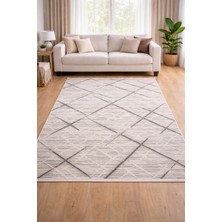 Merinos Halı Merinos Still 77229-095 Özel Kesme Halı Krem-Gri