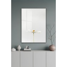 KutuTR Minimalist Beyaz Papatya Temalı Tasarımlı Temperli Cam Tablo 50X70 cm 2d Uv Baskı - YCT117