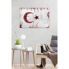 KutuTR Çanakkale Temalı Türk Bayrağı Temperli Cam Tablo 50X70 cm 2d Uv Baskı - YCT044