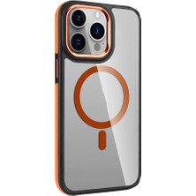 Apple iPhone 14 Pro Kılıf Magsafe Şarj Özellikli Mat Görünümlü Gnst Solo Kapak-Turuncu