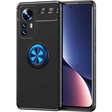 Gns Store Xiaomi Mi 12 Pro Kılıf Gnst Ravel Silikon Kapak-Siyah-Mavi