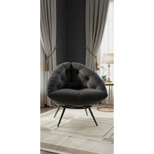 AVYNA Premium Geniş Oturma Alanlı Berjer Tekli Koltuk | Dinlenme & Kitap Okuma Koltuğu | Füme