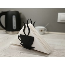 Kahve Fincanı Temalı Peçetelik | 3D Baskı Pla Mutfak & Kafe Dekoru | Masa Üstü Şık Servis Ürünü