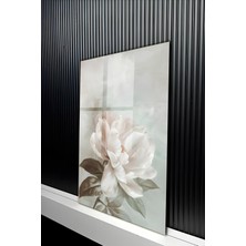 KutuTR Minimalist Soft Tonlu Beyaz Orkide Tasarımlı Temperli Cam Tablo 50X70 cm 2d Uv Baskı - YCT298